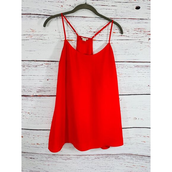 J Crew Outlet Womens Red Spaghetti Strap Sleeveless Tank Top Size 14 Sexy Shirt - Picture 9 of 11